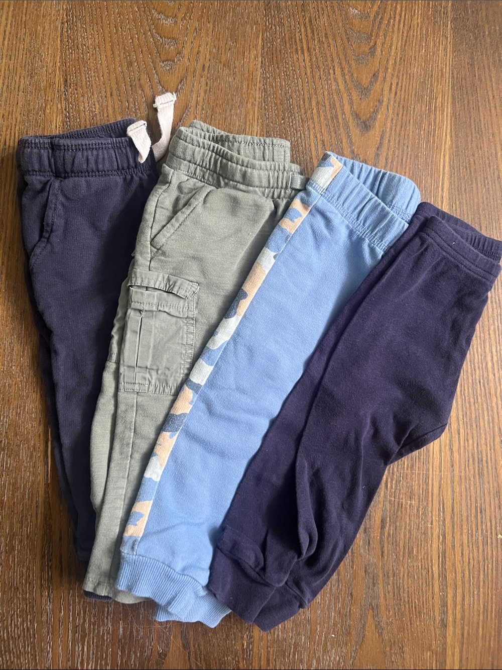 Carter's Boys 4-Pack Joggers in Navy, Olive & Light Blue